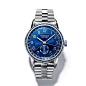 Tiffany CT60系列腕表，大三针年历表款，18k白金镶嵌蓝宝石表盘，不锈钢表带