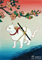 #求是爱绘画#浮世绘忍者猫浮世绘忍者猫。作者：田中秀治