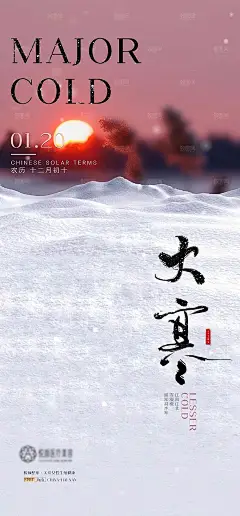 大寒节气简约大气海报模板免费下载_致图网