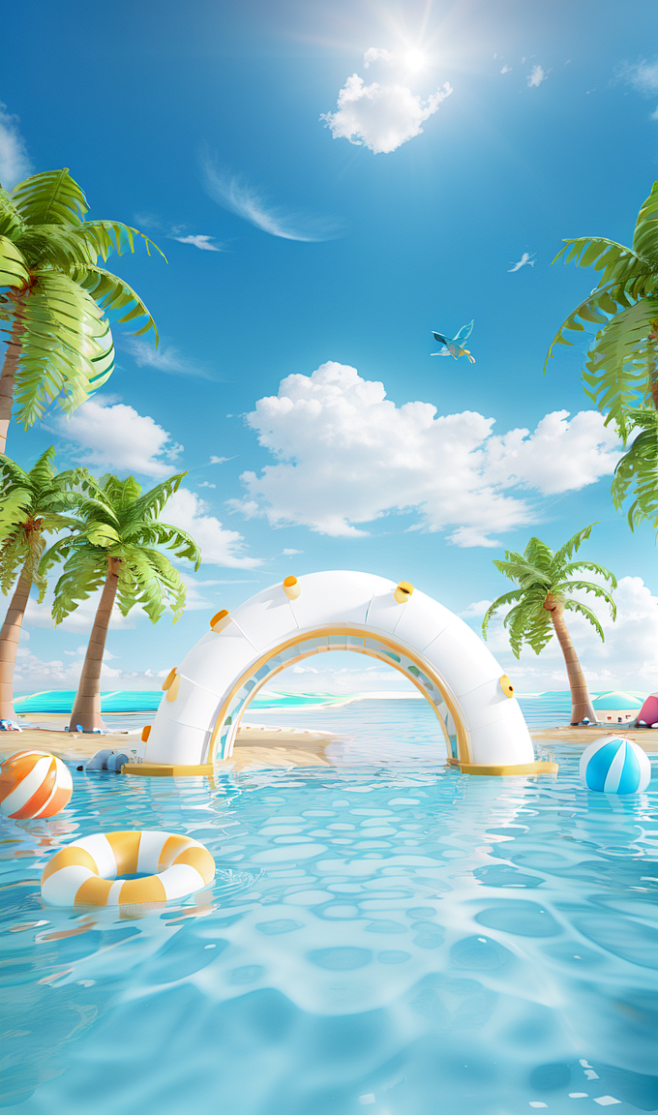 夏季海边背景 (5)