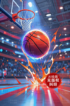 AI版权图库采集到【原创】AI体育 篮球