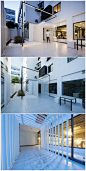锋思国际 | 万科泊寓青年公寓苏州石路社区
∇ 庭院 | COURTYARD
建筑师利用社区原庭院场地前区结合互联网联合厨房打造成休闲外摆花园，地面采用斑马纹喷漆手法将人行与车行进行分流。人行通道上时尚的黑白条纹，似风拂水面荡起的涟漪，为整个空间注入活力。
