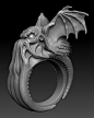 Cthulhu Ring, Jorge Carlos Gonzalez : I designed this Lovecraft-inspired ring for 3d printing. Available at: https://www.shapeways.com/shops/TheOldOnes