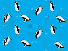 动物动画王企鹅卡通矢量无缝壁纸