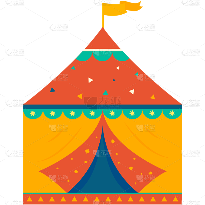 卡通游乐园主题元素插画