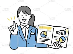 商业插图(女性，报价，老板，高层，咨询，调查，问卷，销售，领导，合同，计划，销售，个人电脑，服务