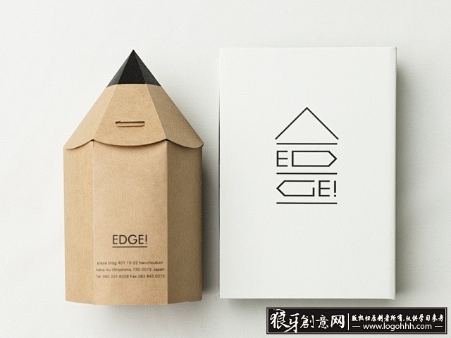 时尚简洁包装设计灵感 创意铅笔形状文具包...
