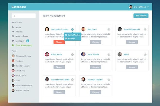 在Dribbble发现仪表盘设计。