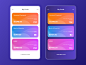 My Cards mobile ux ui list clean cards financial app banking gradient