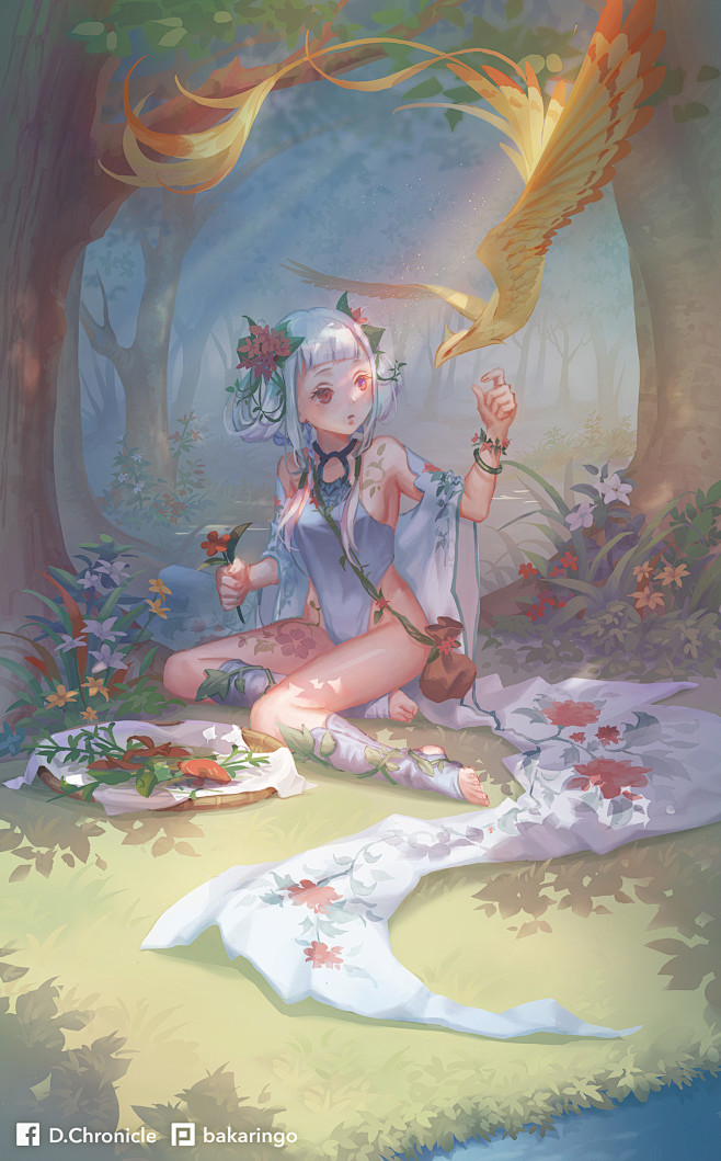 Herbs picking girl, ...