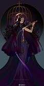 国人画师炼妖LY笔下的花朵拟人化，彼岸花凄美，紫罗兰妖冶帅气