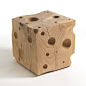 IDAO宜道创意个性实木家具/设计师原木雕刻方形艺术茶几边几墩子-淘宝网