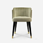 Anita is a mid century modern ding chair where lush, beauty and delicacy hides the fierceness and unbridled sensuality of one 50’s iconic female personality