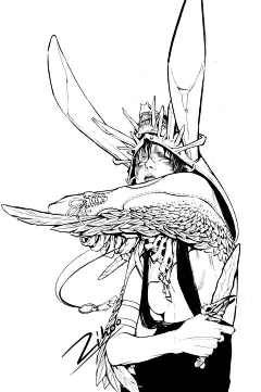 线稿女巫插画图片壁纸