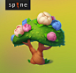 Spring Tree Spine 2d animation 