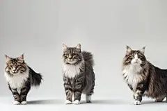善变的宠物猫咪缅因猫摄影图片