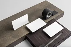 白色轻奢名片信封样机