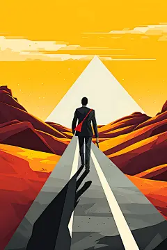 企业文化坚持奋斗扁平风插画