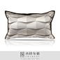 西格布艺 现代风格软装样板房腰枕 样板间靠垫 白色抽象图案长枕-淘宝网