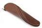 Zip Wrap Leather Pencil Case - Twist Model - Dark Brown - ZW00277F: 
