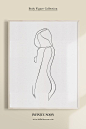 Woman Nude Wall Art, Minimalist woman print, Minimalist wall art, Simple decor prints, one line art. Scandinavian figurative prints.