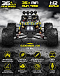 Amazon.com: LAEGENDARY RC Cars - 4x4 Onyx Offroad Remote Control Car for Adults & Kids - Fast Speed, Waterproof, Electric, Hobby Grade Sand Buggy Truck - 1:12 Scale, Brushed, Blue - Yellow : Toys & Games