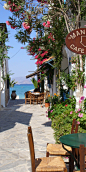 希腊纳克索斯岛的咖啡馆