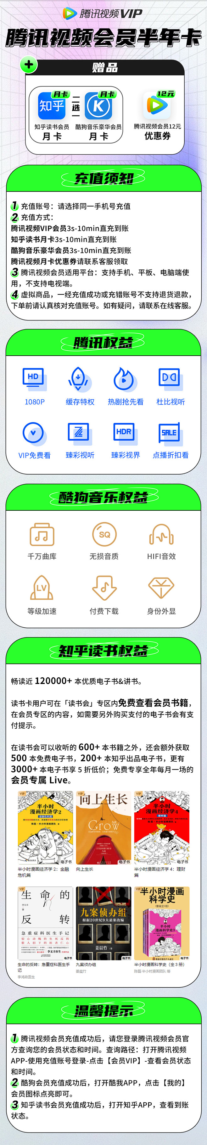 腾讯视频会员知乎酷狗会员组合品详情