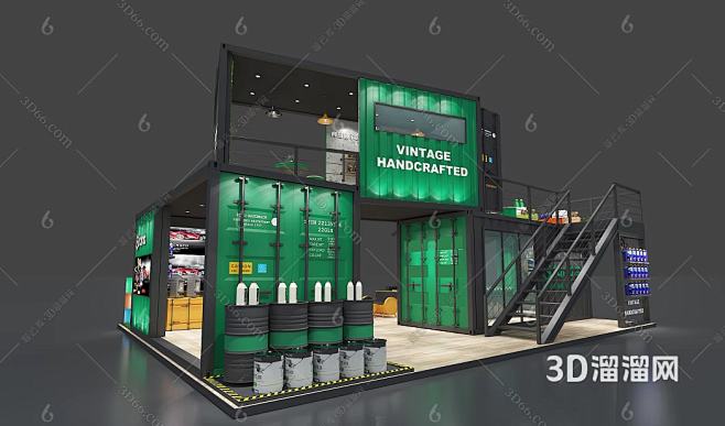 工业loft集装箱展台3D模型