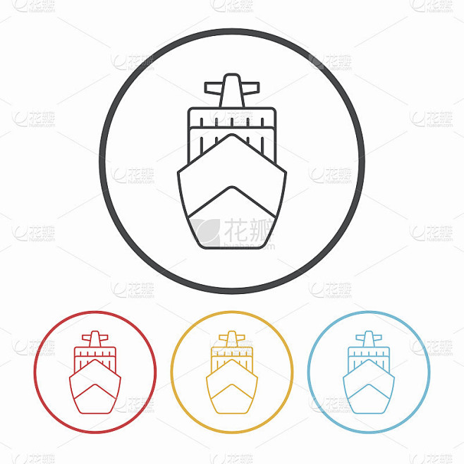 物流船舶线图标