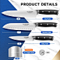 Amazon.com: FUTHVWIN Chef Knife Set Ultra Sharp Kitchen Knives 3 PCS, Premium German Stainless Steel Knife and Finger Guard, Chef Knives Professional Set for Kitchen, Ergonomic Handle and Gift Box : 家居、厨具、家装