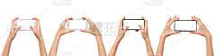 手持智能手机与空白屏幕，模拟应用程序移动，现代设计与剪切路径。