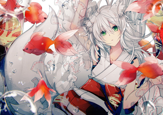 狐狸狐耳少年少女白发