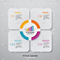 4 steps simple&editable process chart infographics