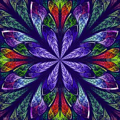 彩色彩色玻璃分形花朵