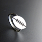 Fancy - Football Ring - For Super Ball lovers - Handmade silver ring | SmilingSilverSmith handmade silver ring & jewelry