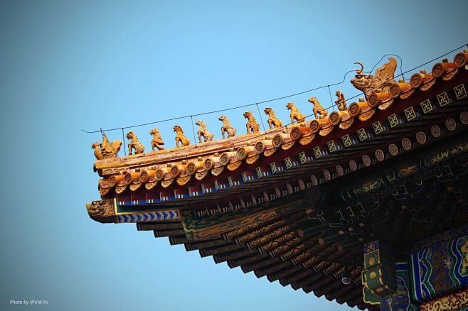 故宫太和殿吻兽与天空