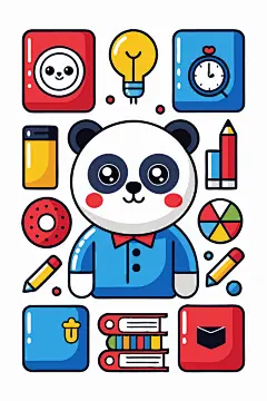 大熊猫矢量插画素材集合