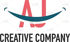 initial letter aj dental logo concept