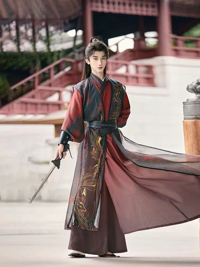 汉服古装黑红帅气武侠古风套装日常影视服装演出服剧本杀cos服-淘宝网-花瓣网
