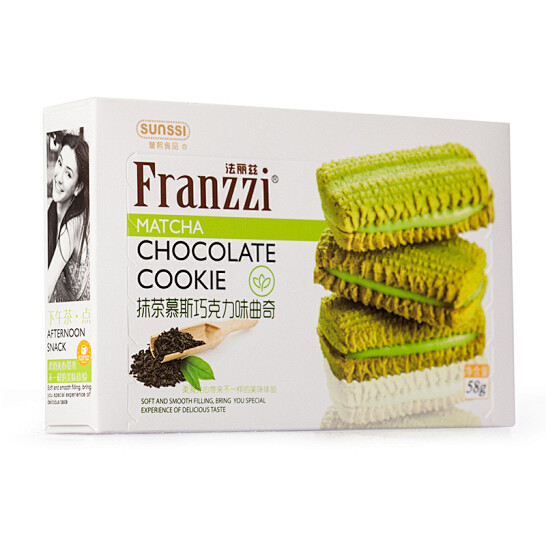 法丽兹（Franzzi） 法丽兹夹心曲奇盒装网红抹茶巧克力柠檬酸奶夹心饼干休闲零食 抹茶慕斯巧克力味58g【图片 价格 品牌 报价】-京东