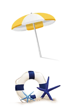[美工云]卡通夏季游泳池泳太阳伞圈_免抠PNG：