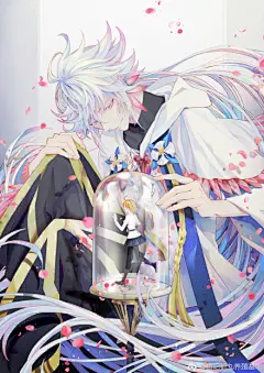 #梅林##FGO# #梅林x咕哒子# 
萌之永生花
之前抽梅林时候立的祭品flag画完啦~
主旨忽然叫我用人话说反而卡壳不知道怎么讲【x
反正就是作为旁观者的梅老师吸食着咕哒的旅途梦境和情感，明明觉得很宝贵但又因为自己说白了不懂人类情感选择拉开距离。阿瓦隆的囚人接近永生，可珍爱的花朵不是永生花。
能重 ​ ...展开全文c