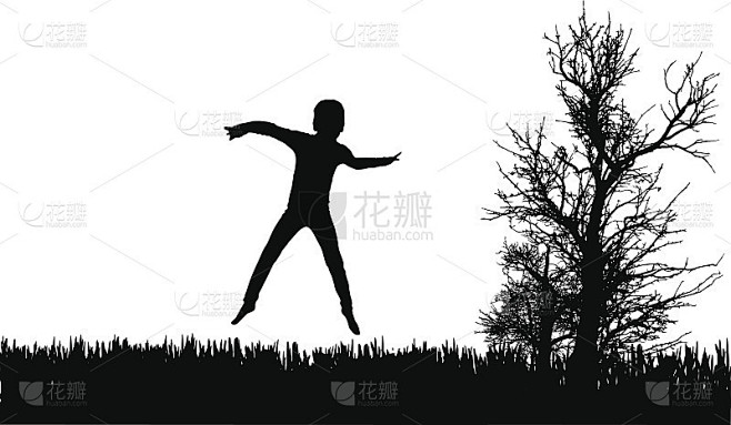 矢量剪影的孩子。