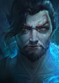 OVERWATCH Fan Art Demon Hanzo, JOO YANN ANG : Transform the Halloween Terror “Demon Hanzo” to high realistic version.
 The cool light-Grey color scheme depicted the soulless atmosphere. 
This aging Hanzo is back from underground with anger to seek for rev