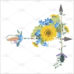 插花与向日葵kolokolchiklm箭头