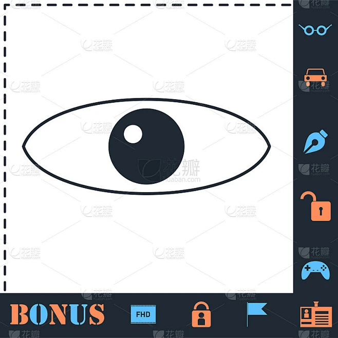 Eye icon flat素材-花瓣网