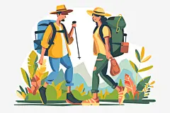 扁平风旅游氛围感高清插画