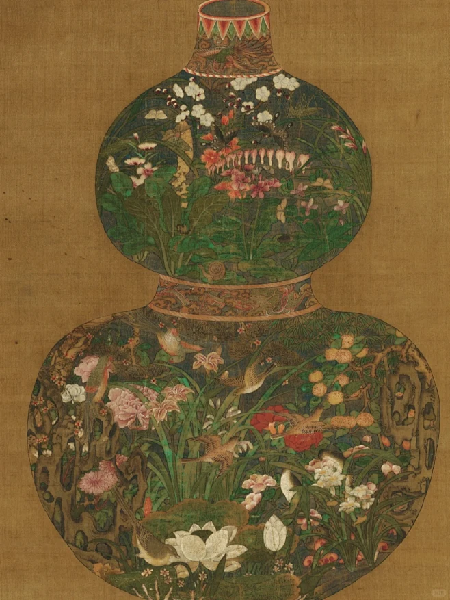 元代的配色有多美· 葫芦花瓶图告诉你-花瓣网