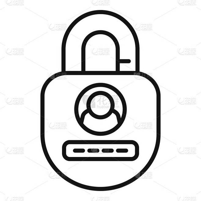 帐户密码保护图标轮廓矢量.个人笔记本电脑。屏幕重置图片_标志-素材图片素材-花瓣网